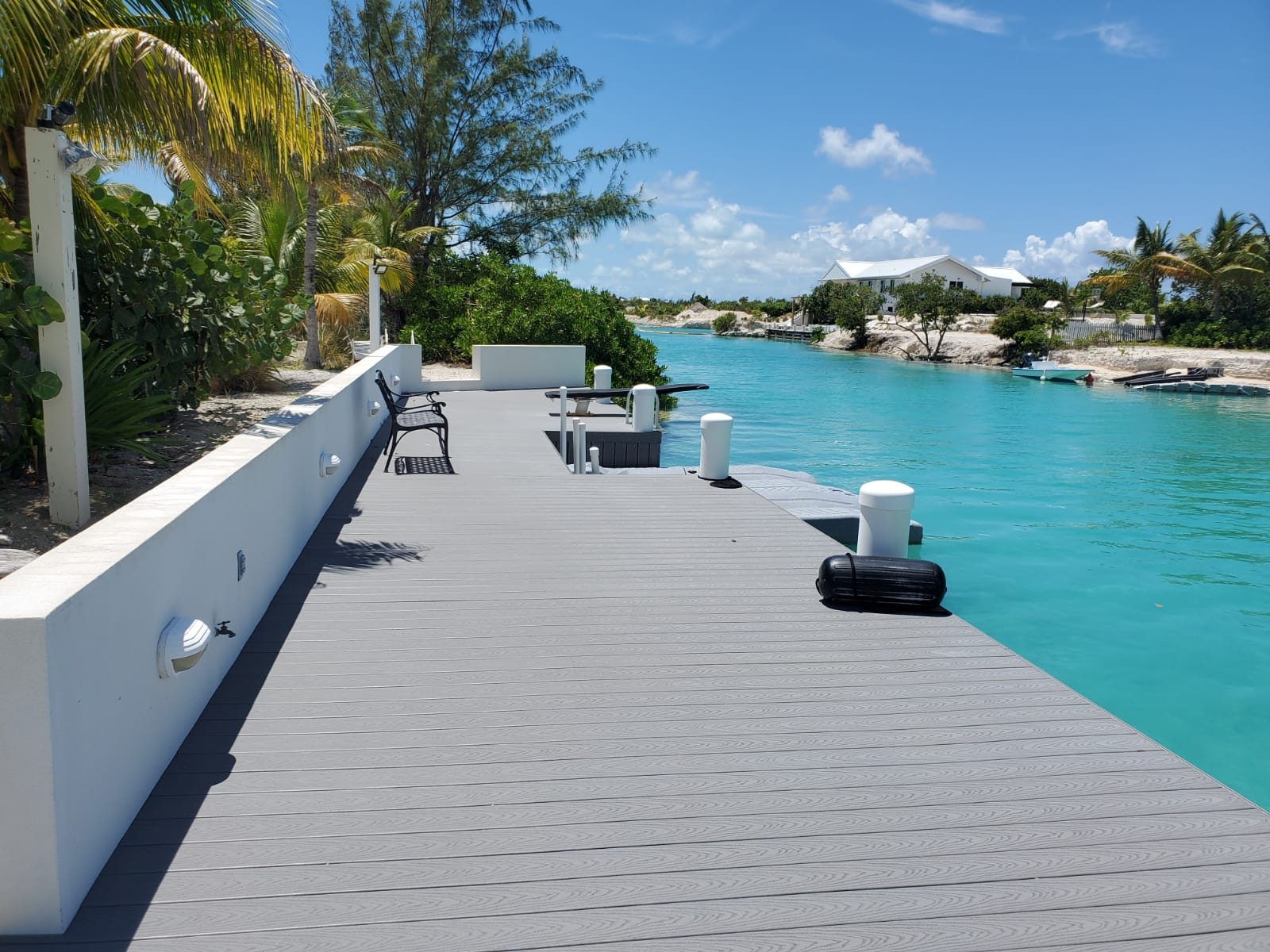 The dock at Flight Deck running out to the channel